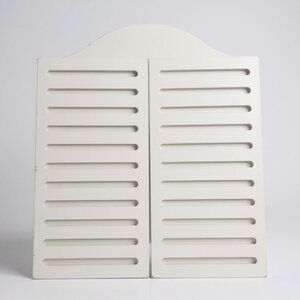 Foldable White Wooden Shutter Style Wall Decor